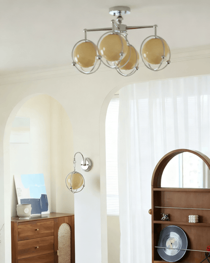 Orb Cage Semi Wall Lamp