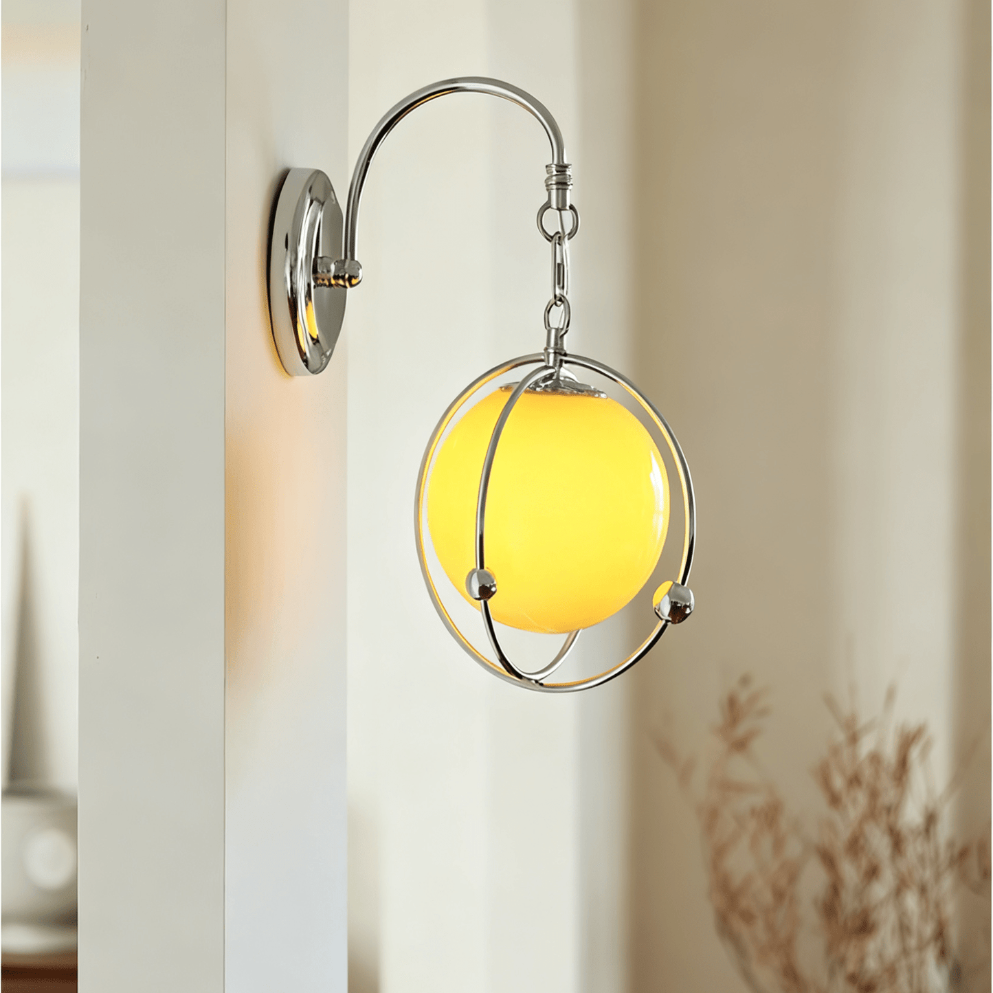 Orb Cage Semi Wall Lamp