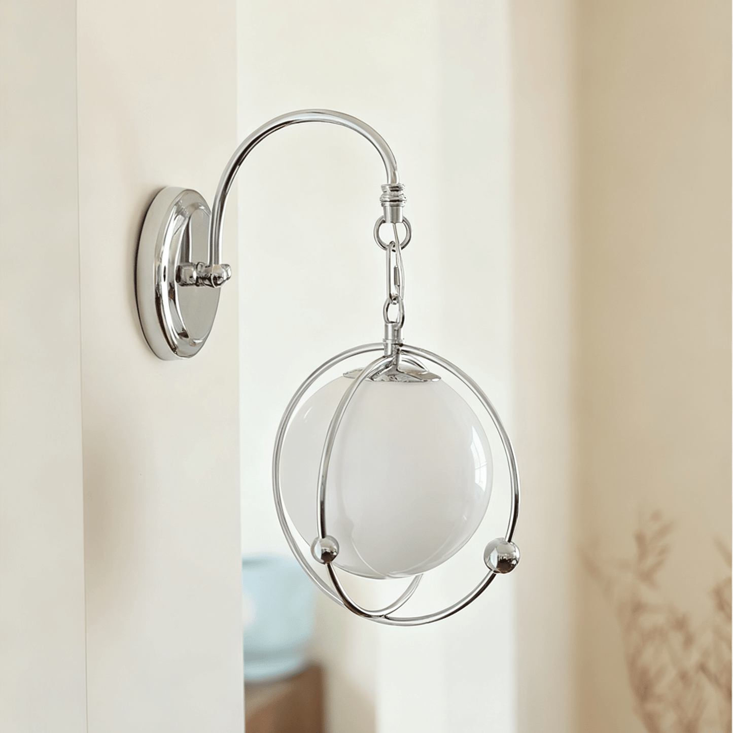 Orb Cage Semi Wall Lamp