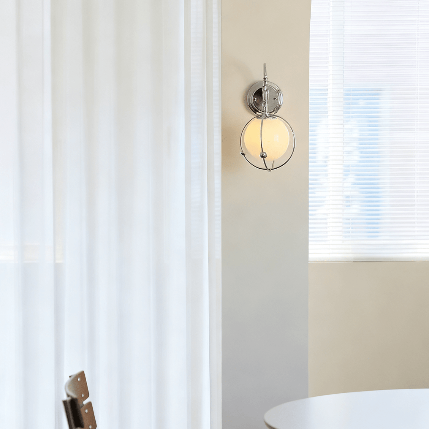 Orb Cage Semi Wall Lamp