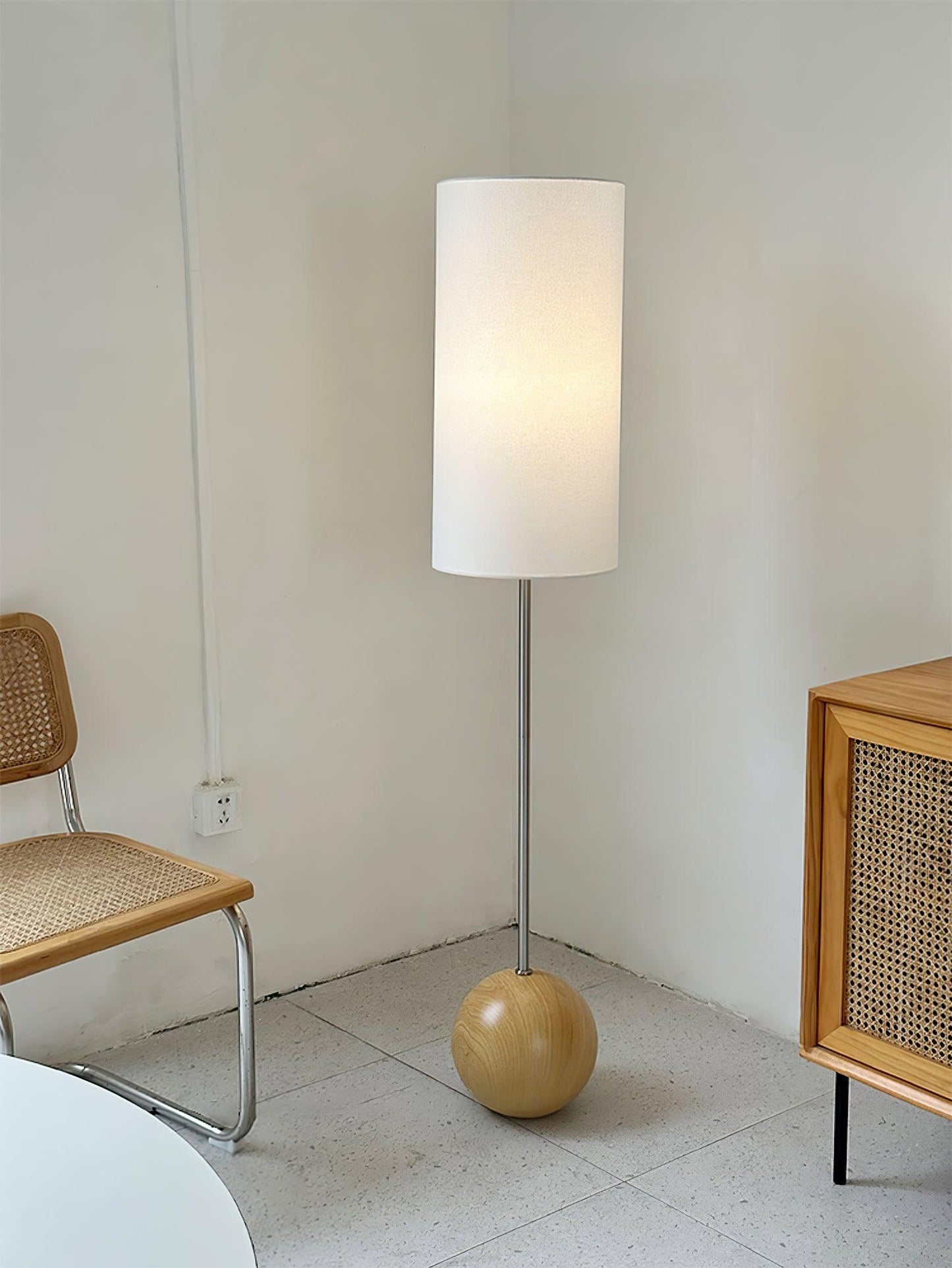 Orbis Wooden Sphere Standing Lamp Floor Lamp