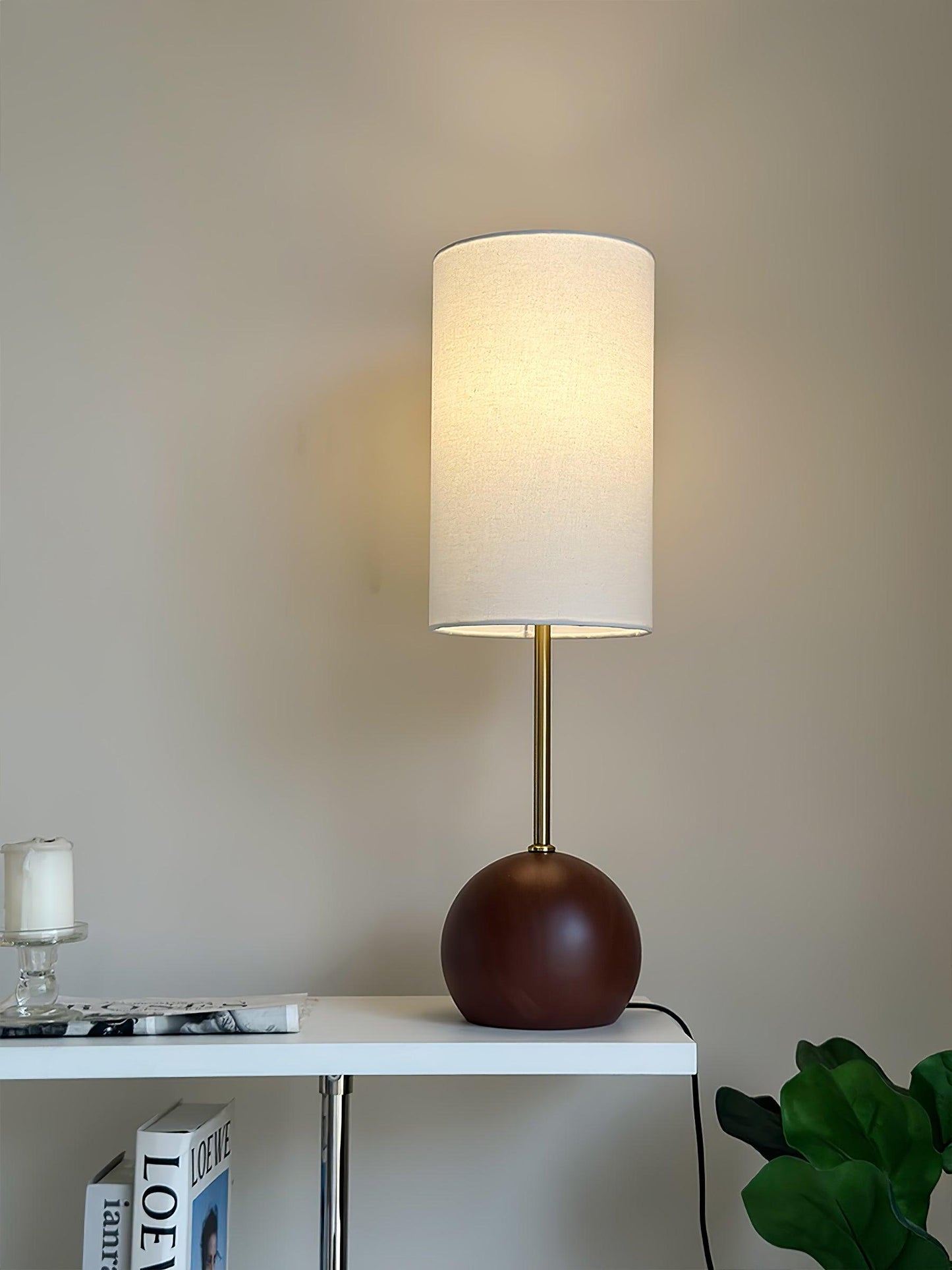 Orbis Wooden Sphere Task lamp Table Lamp