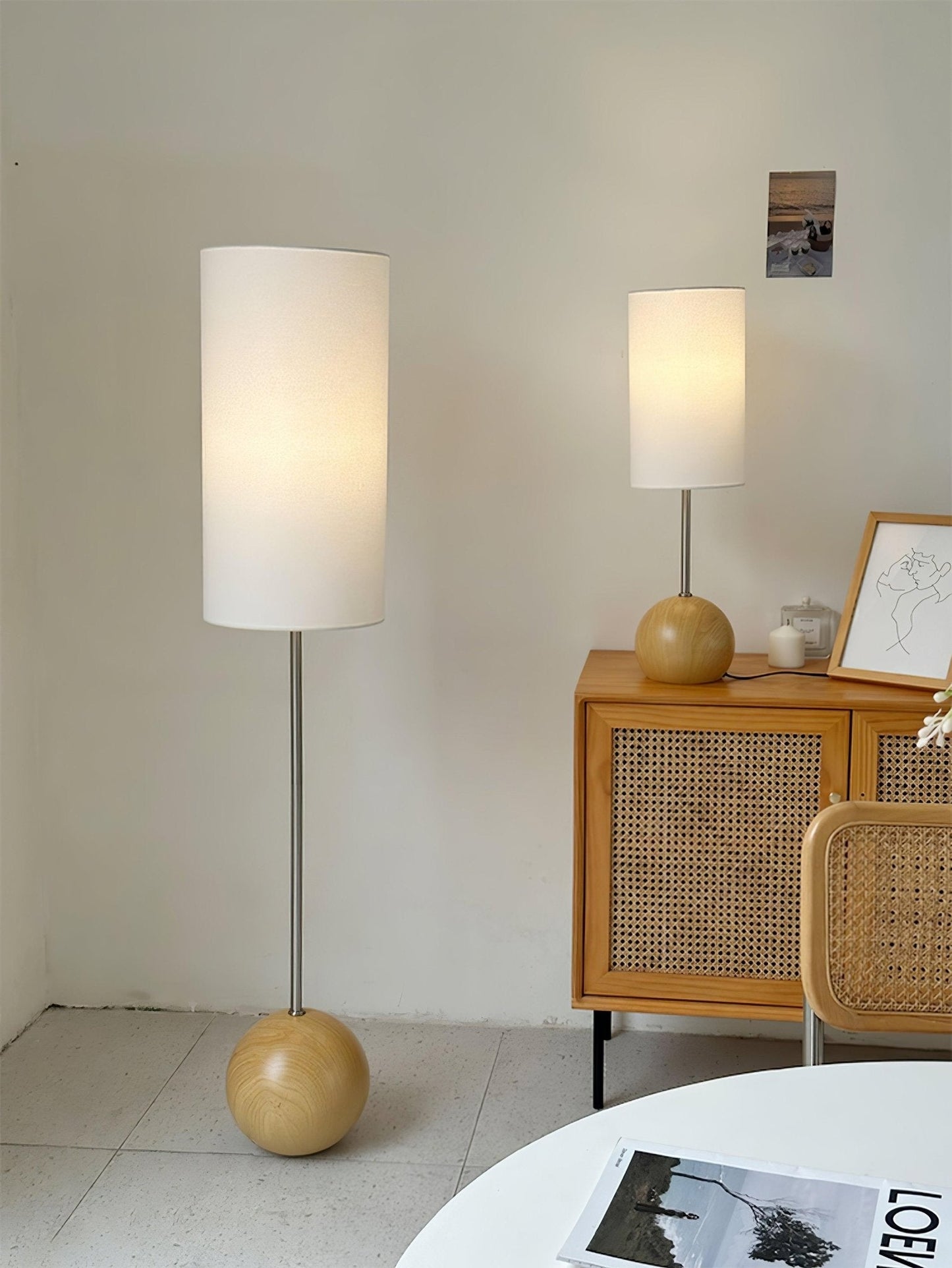 Orbis Wooden Sphere Task lamp Table Lamp