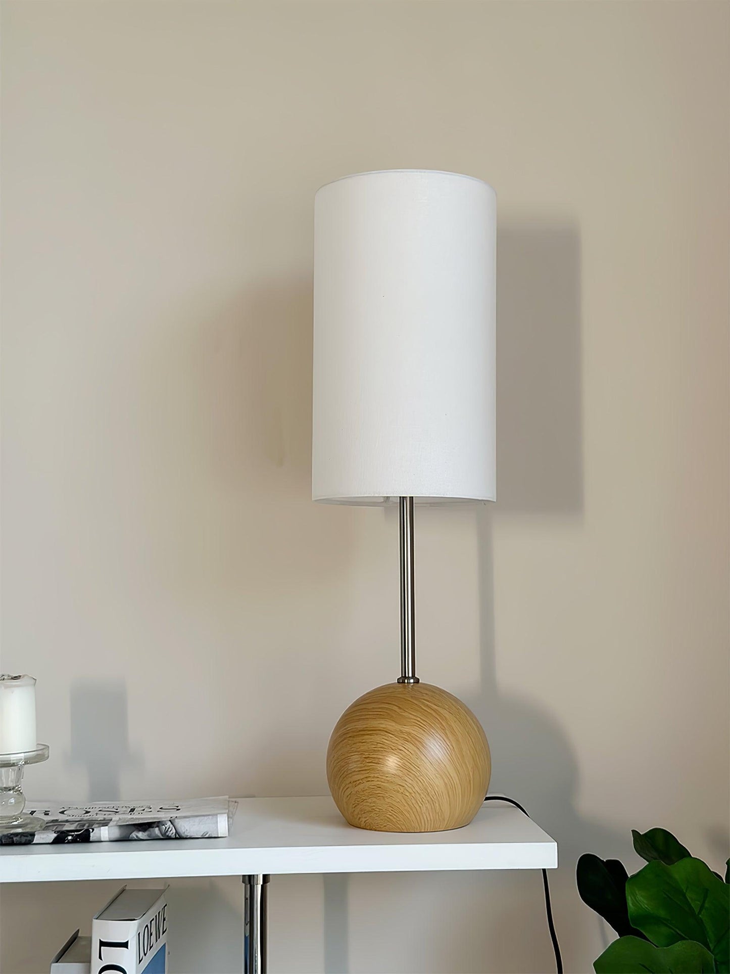 Orbis Wooden Sphere Task lamp Table Lamp