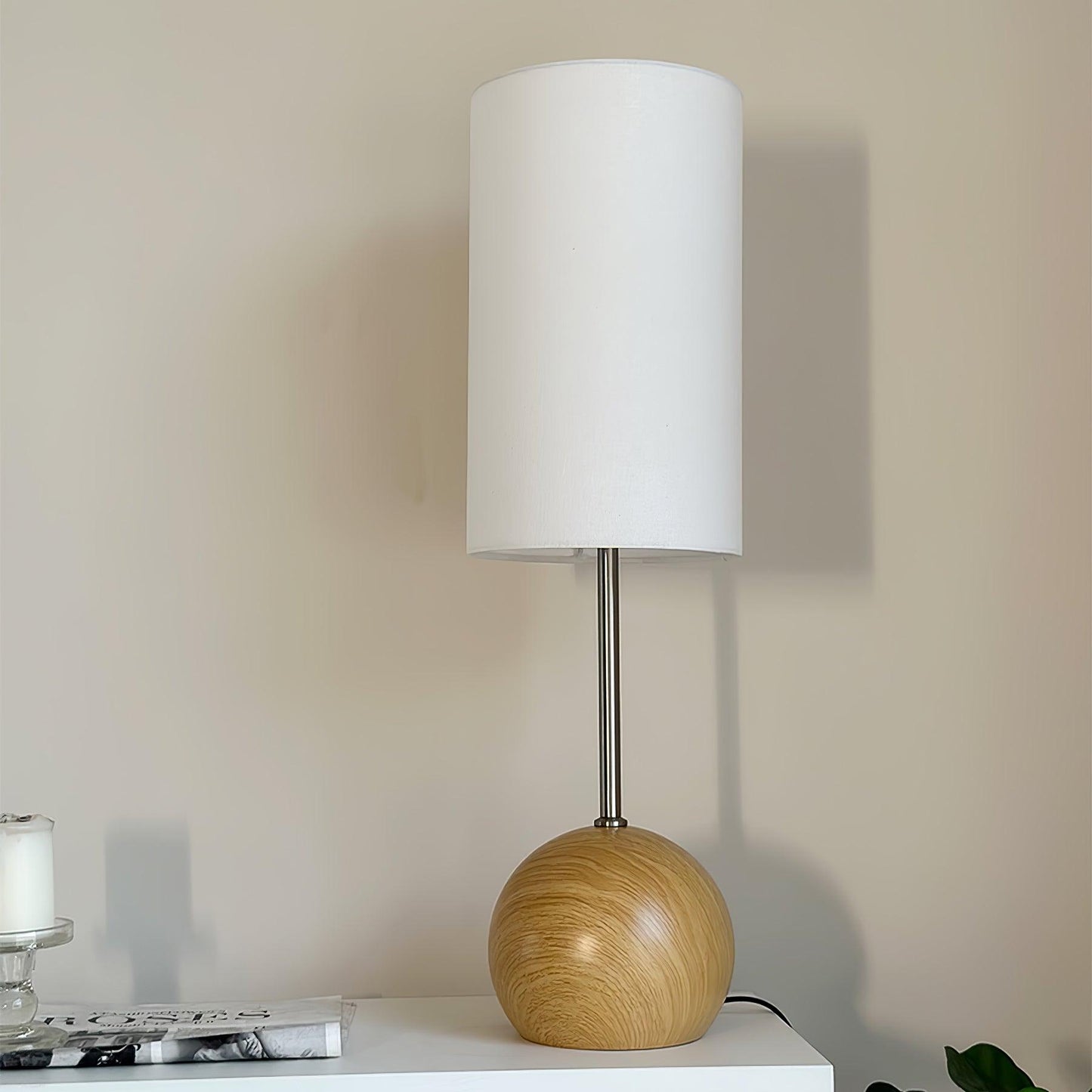 Orbis Wooden Sphere Task lamp Table Lamp