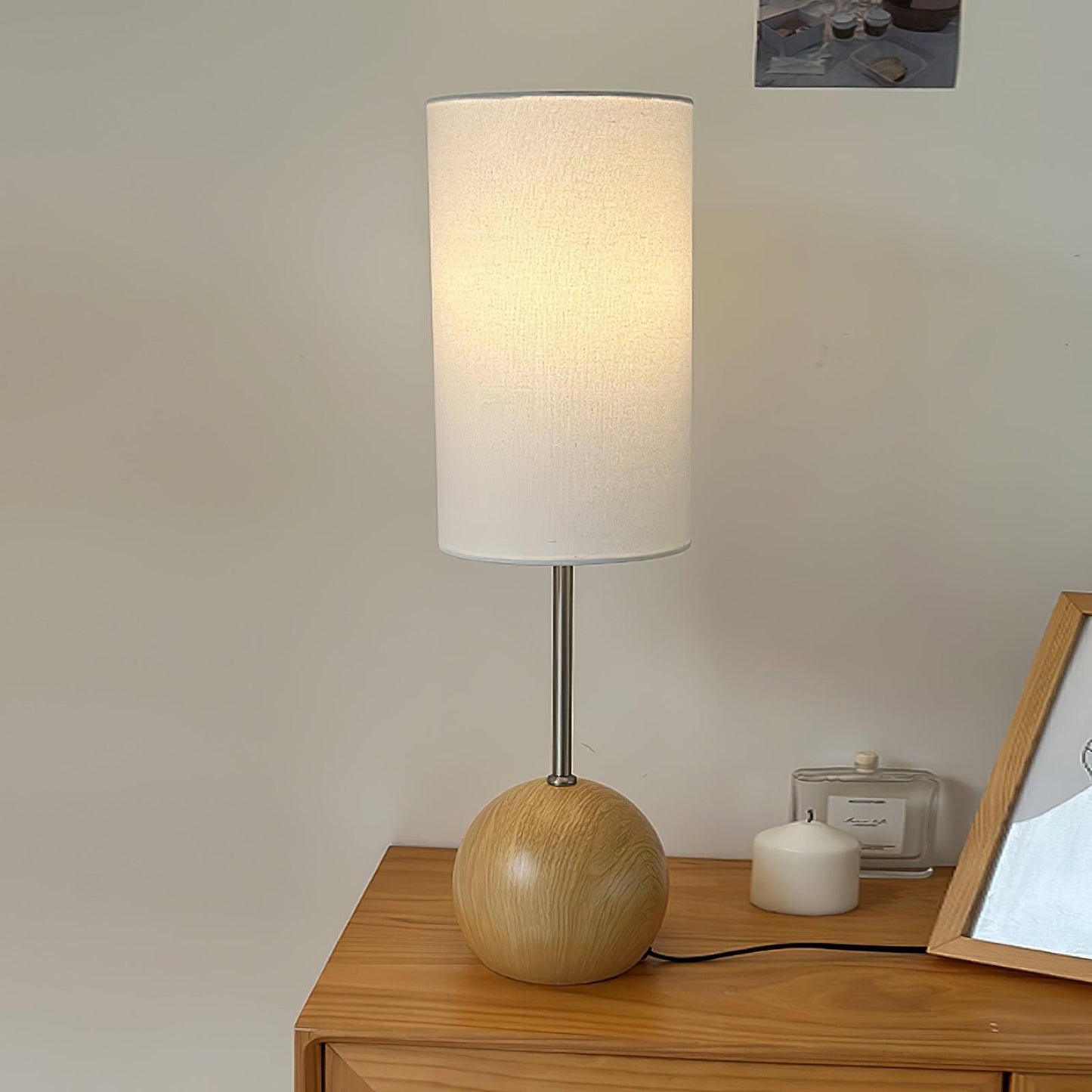 Orbis Wooden Sphere Task lamp Table Lamp