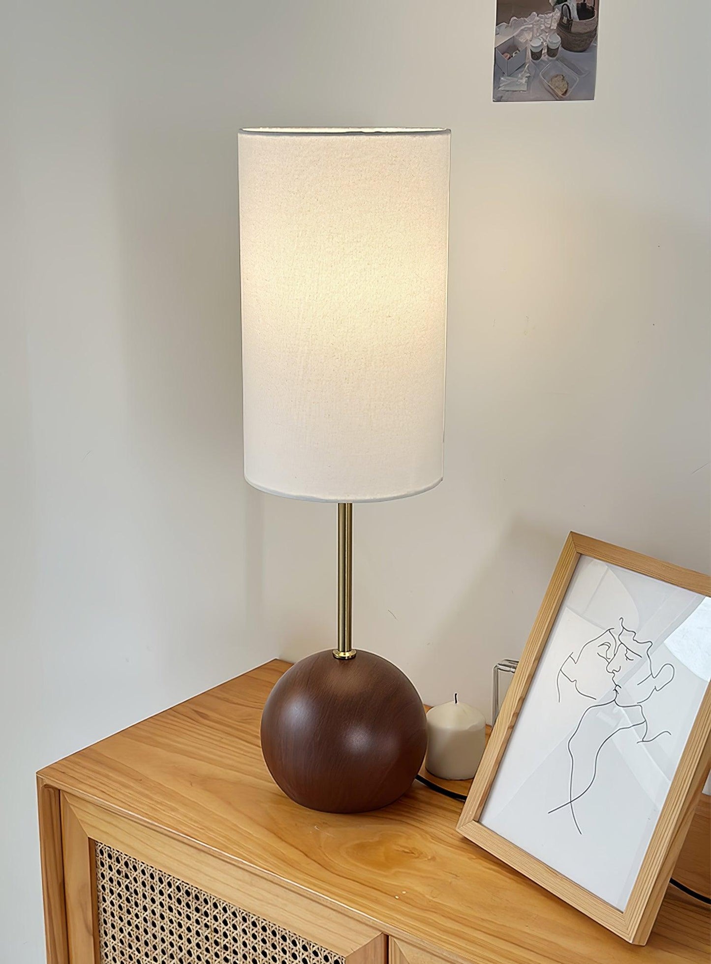 Orbis Wooden Sphere Task lamp Table Lamp