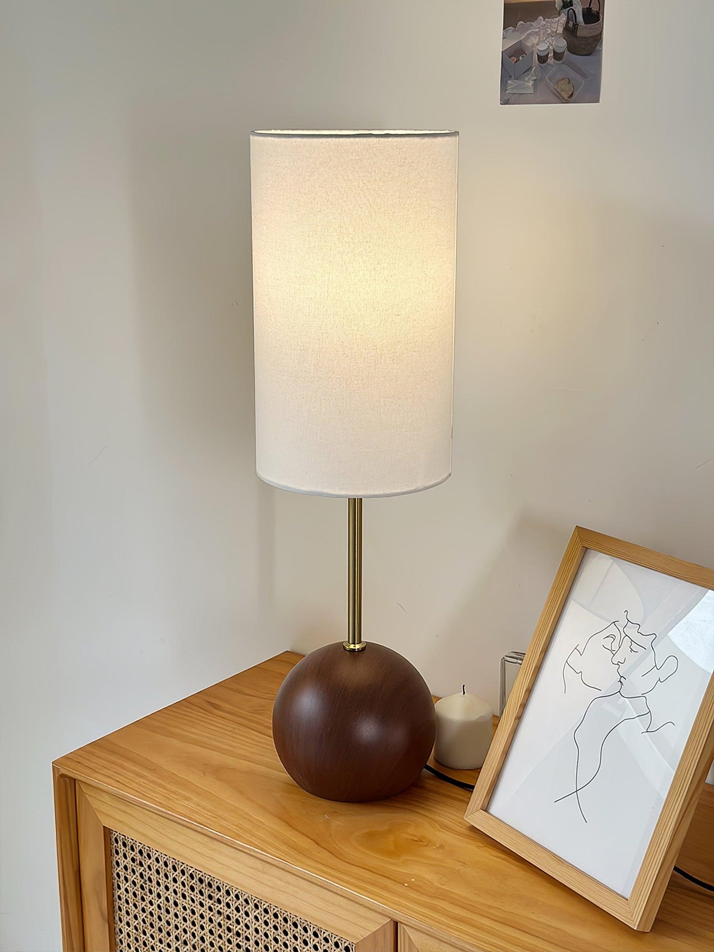 Orbis Wooden Sphere Task lamp Table Lamp