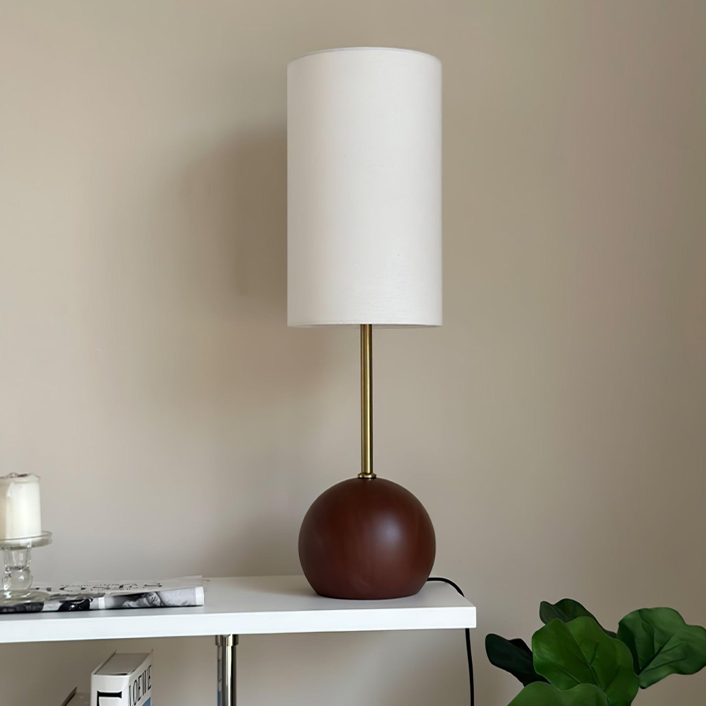 Orbis Wooden Sphere Task lamp Table Lamp