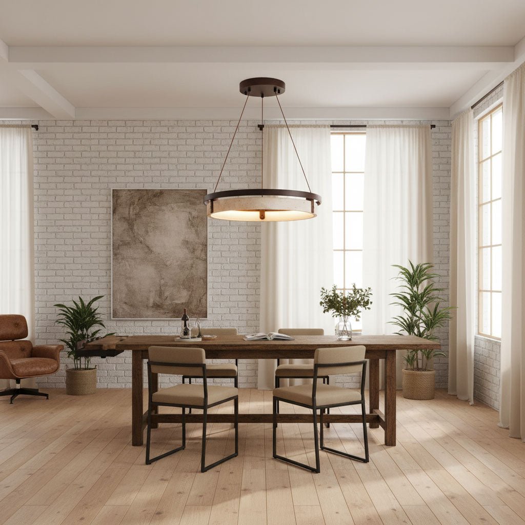 Orbit Travertine Pendant Light