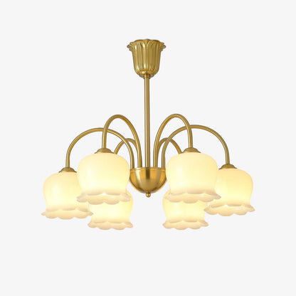 Orchids Brass Gasolier Chandelier