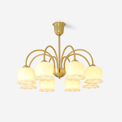 Orchids Brass Gasolier Chandelier