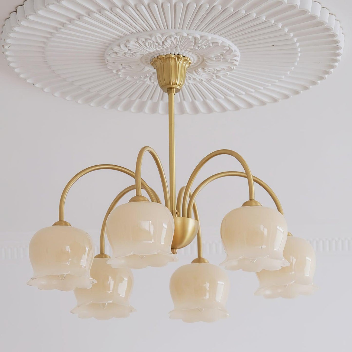 Orchids Brass Gasolier Chandelier