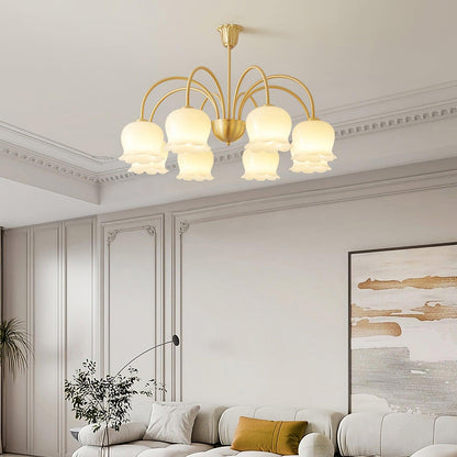 Orchids Brass Gasolier Chandelier