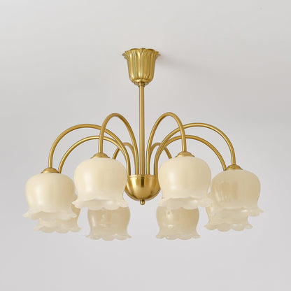 Orchids Brass Gasolier Chandelier