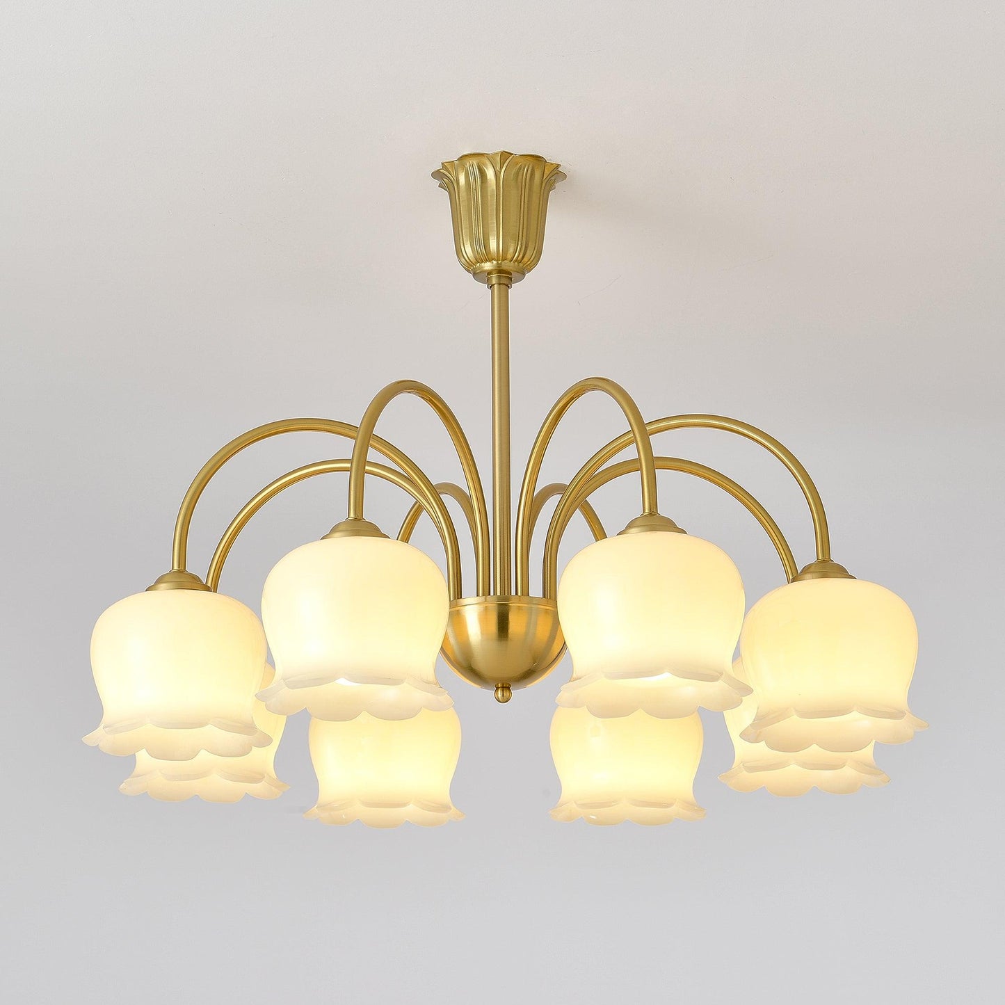 Orchids Brass Gasolier Chandelier