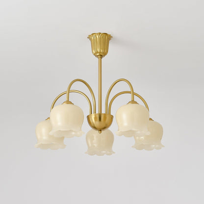 Orchids Brass Gasolier Chandelier