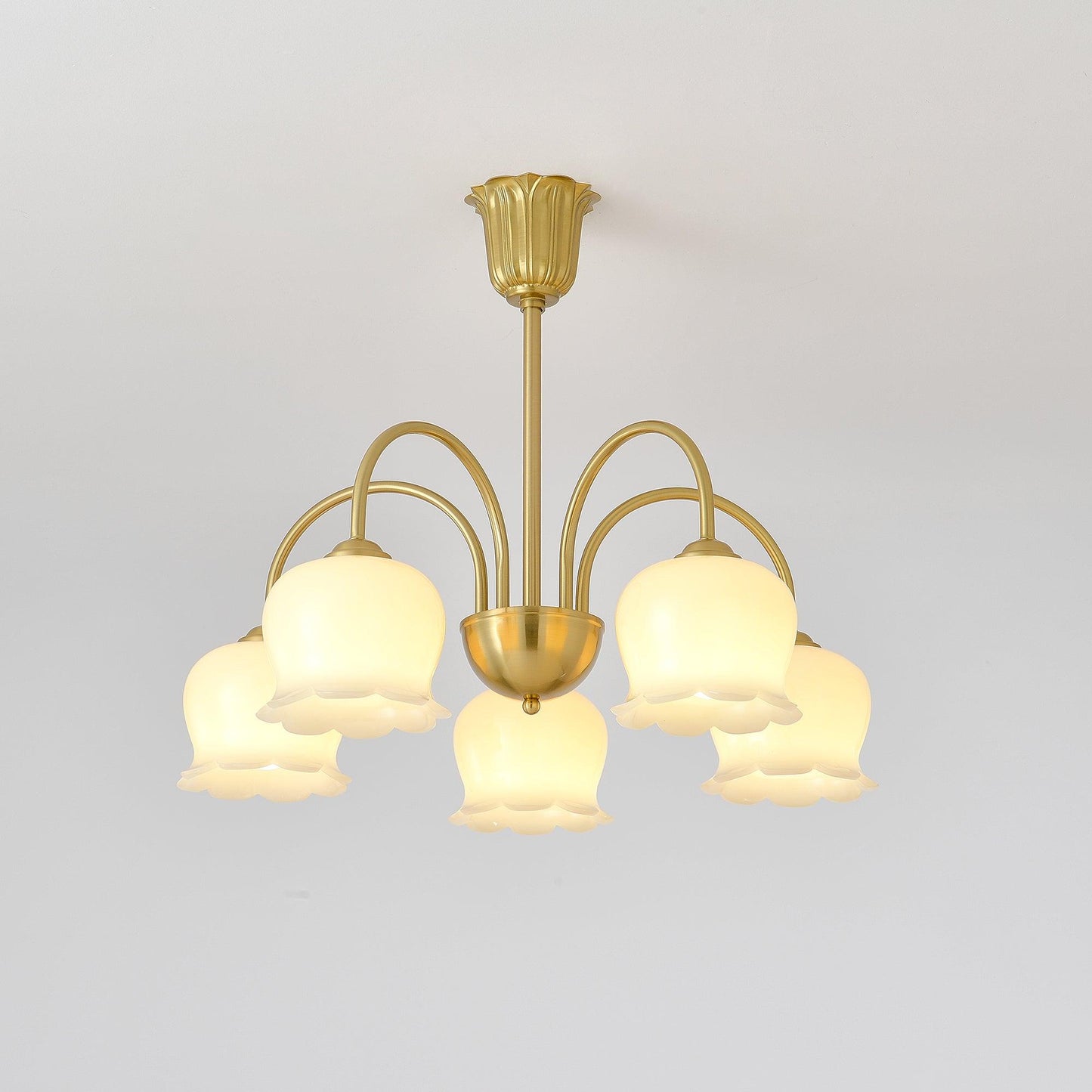 Orchids Brass Gasolier Chandelier