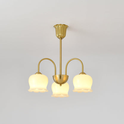 Orchids Brass Gasolier Chandelier