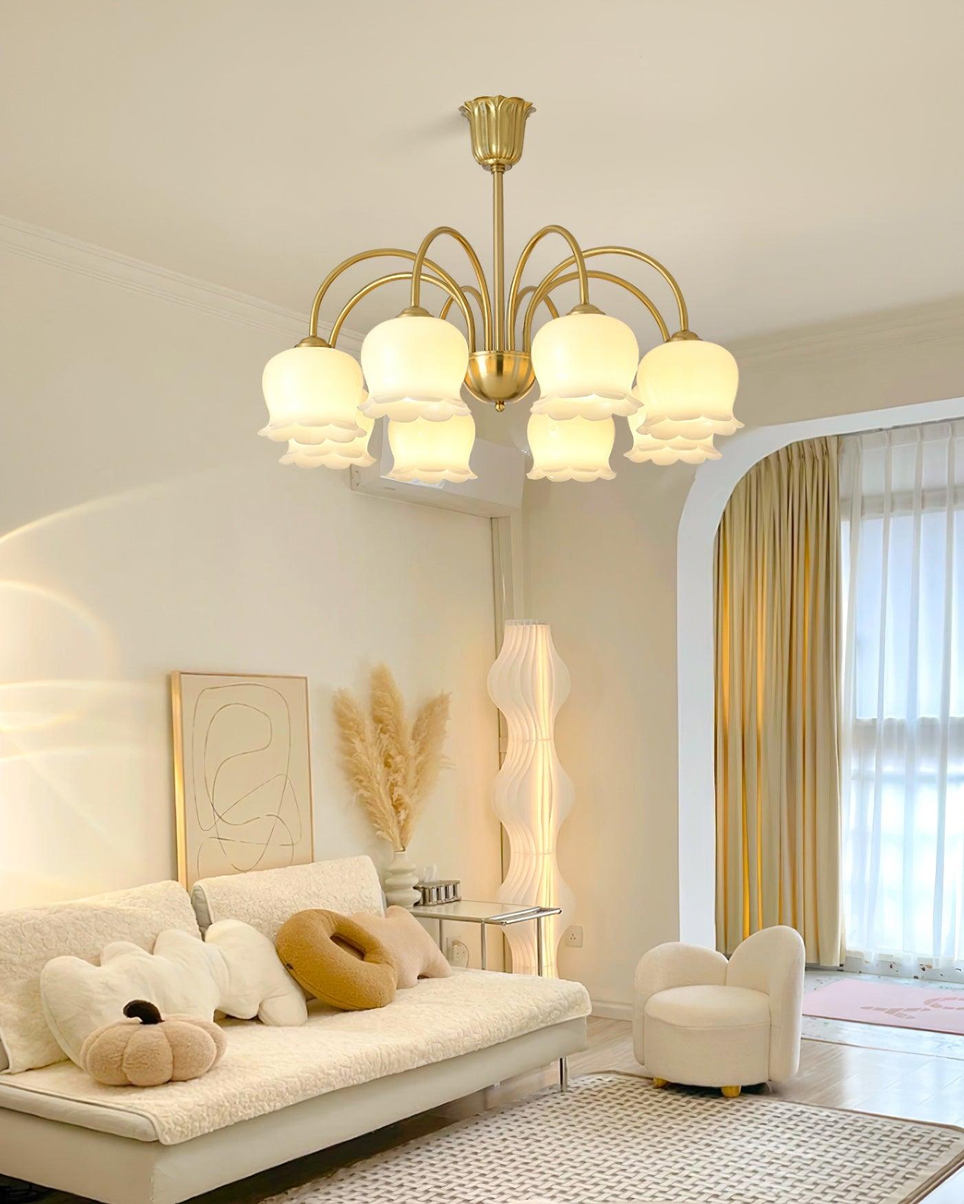 Orchids Brass Gasolier Chandelier