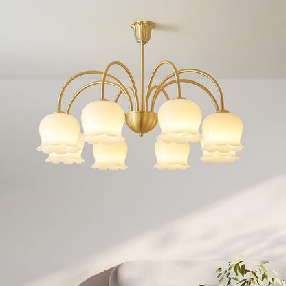 Orchids Brass Gasolier Chandelier