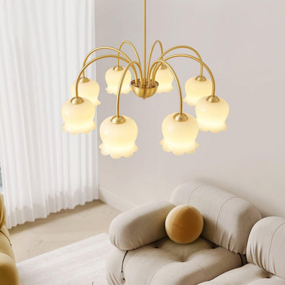 Orchids Brass Gasolier Chandelier