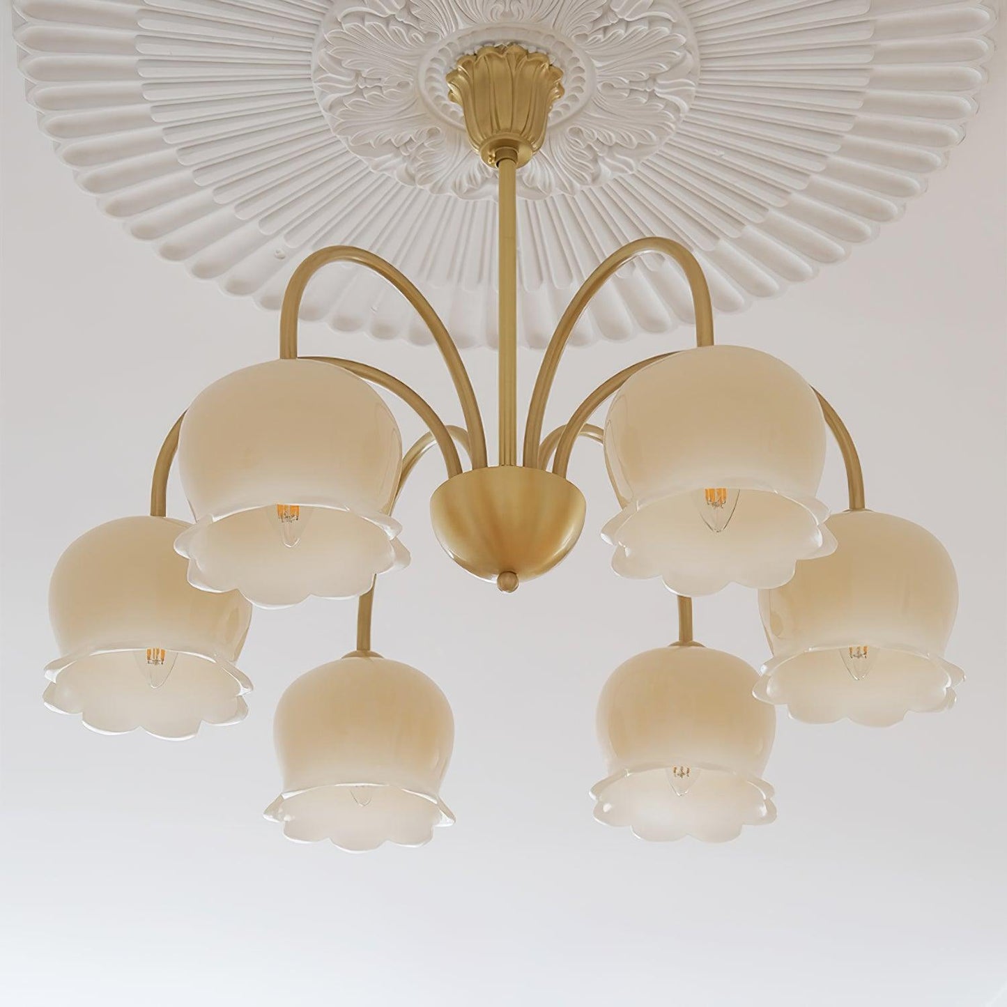 Orchids Brass Gasolier Chandelier