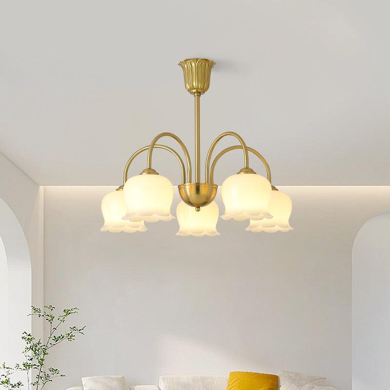 Orchids Brass Gasolier Chandelier