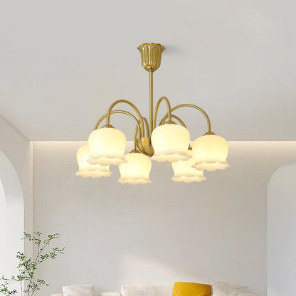 Orchids Brass Gasolier Chandelier