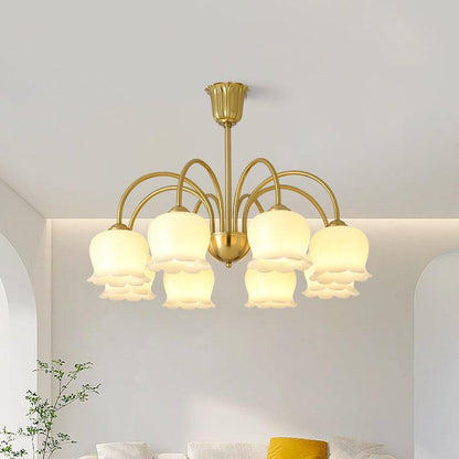 Orchids Brass Gasolier Chandelier