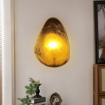 Organic Gilded Pebble Alabaster Sconce