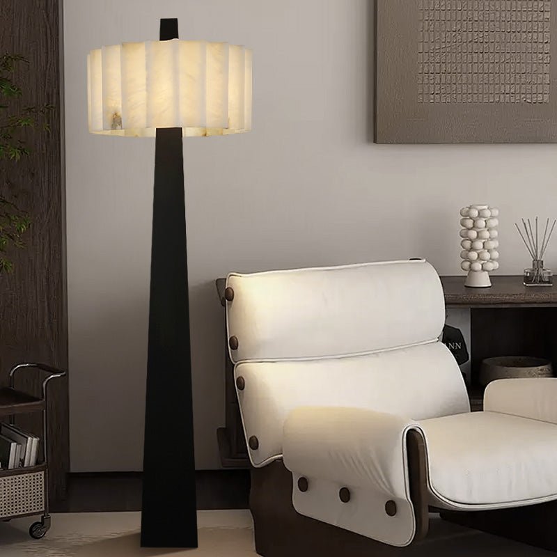 Origami Pleat Alabaster Floor Lamp