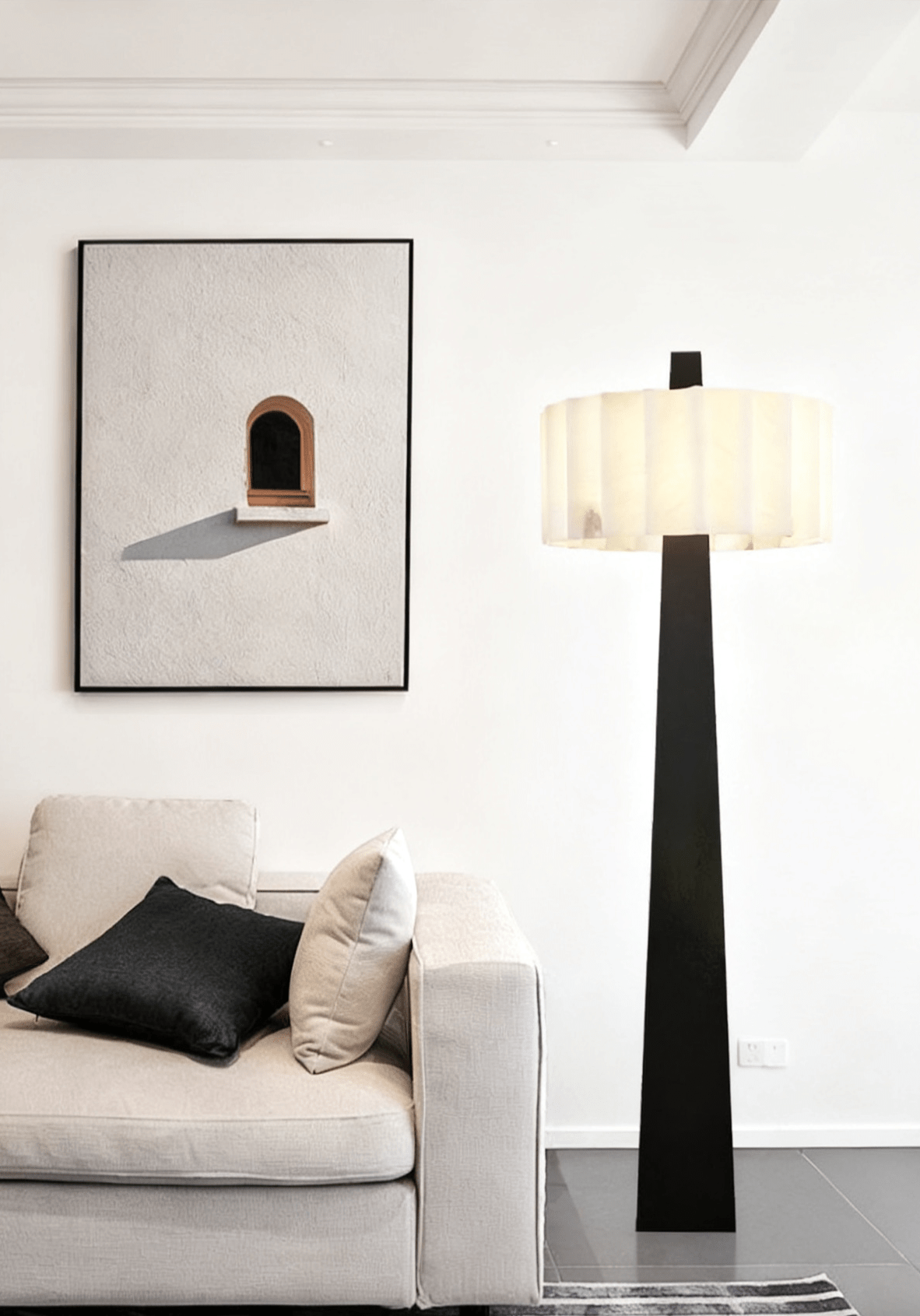 Origami Pleat Alabaster Floor Lamp