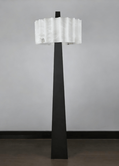 Origami Pleat Alabaster Floor Lamp