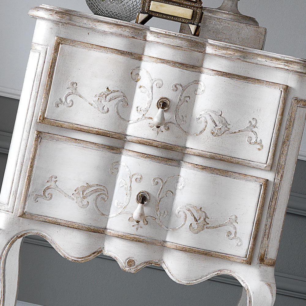 Ornate Designer Italian Small Bedside Cabinet