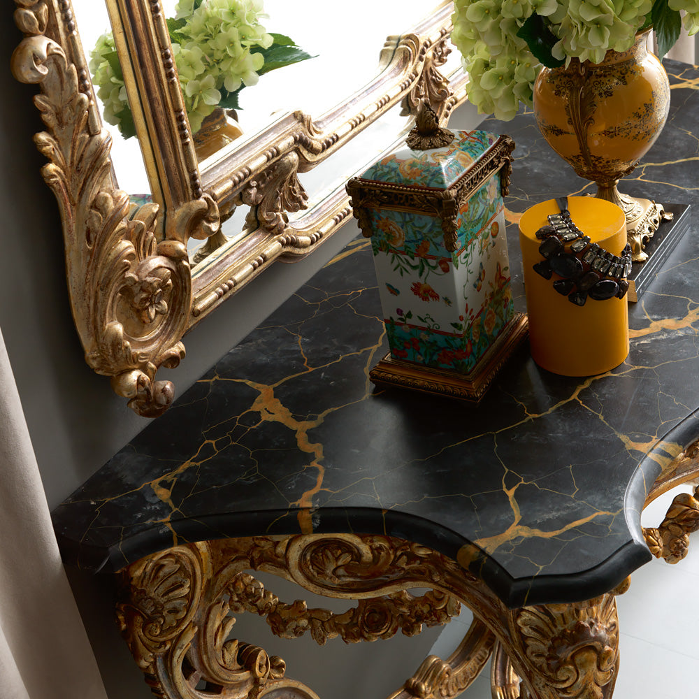 Ornate Gold Rococo Console Table