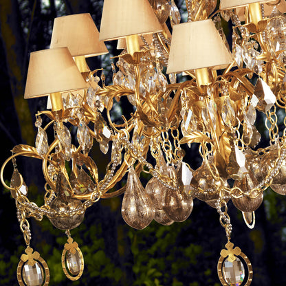 Ornate High End Gold Crystal Chandelier