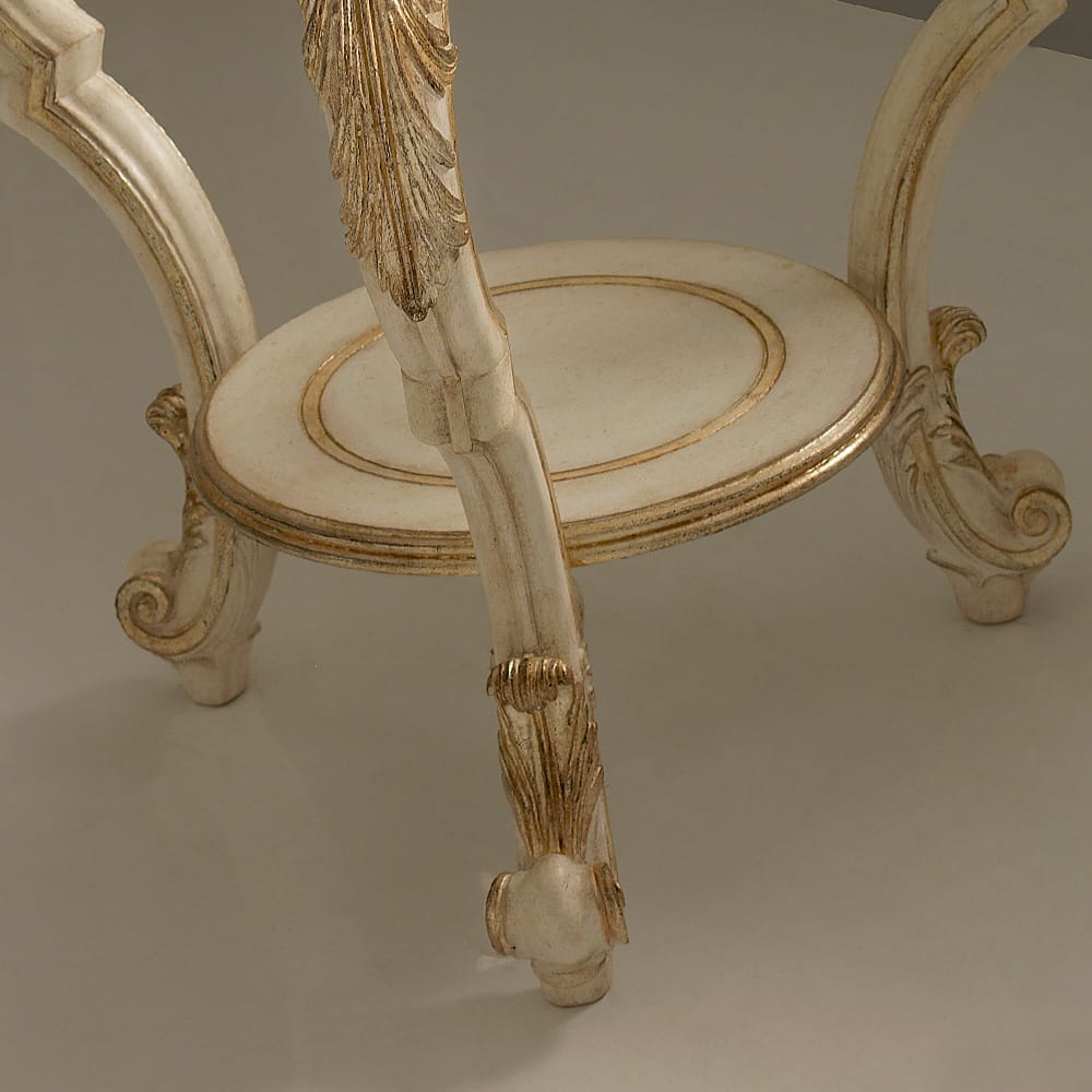 Ornate Italian Round Classic Glass Side Table