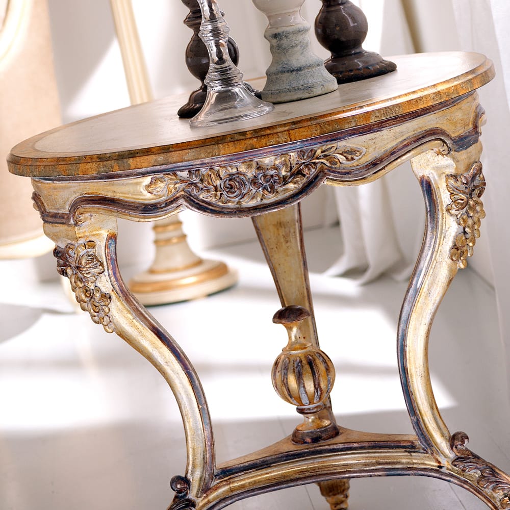 Ornate Luxurious Designer Italian Round Side Table