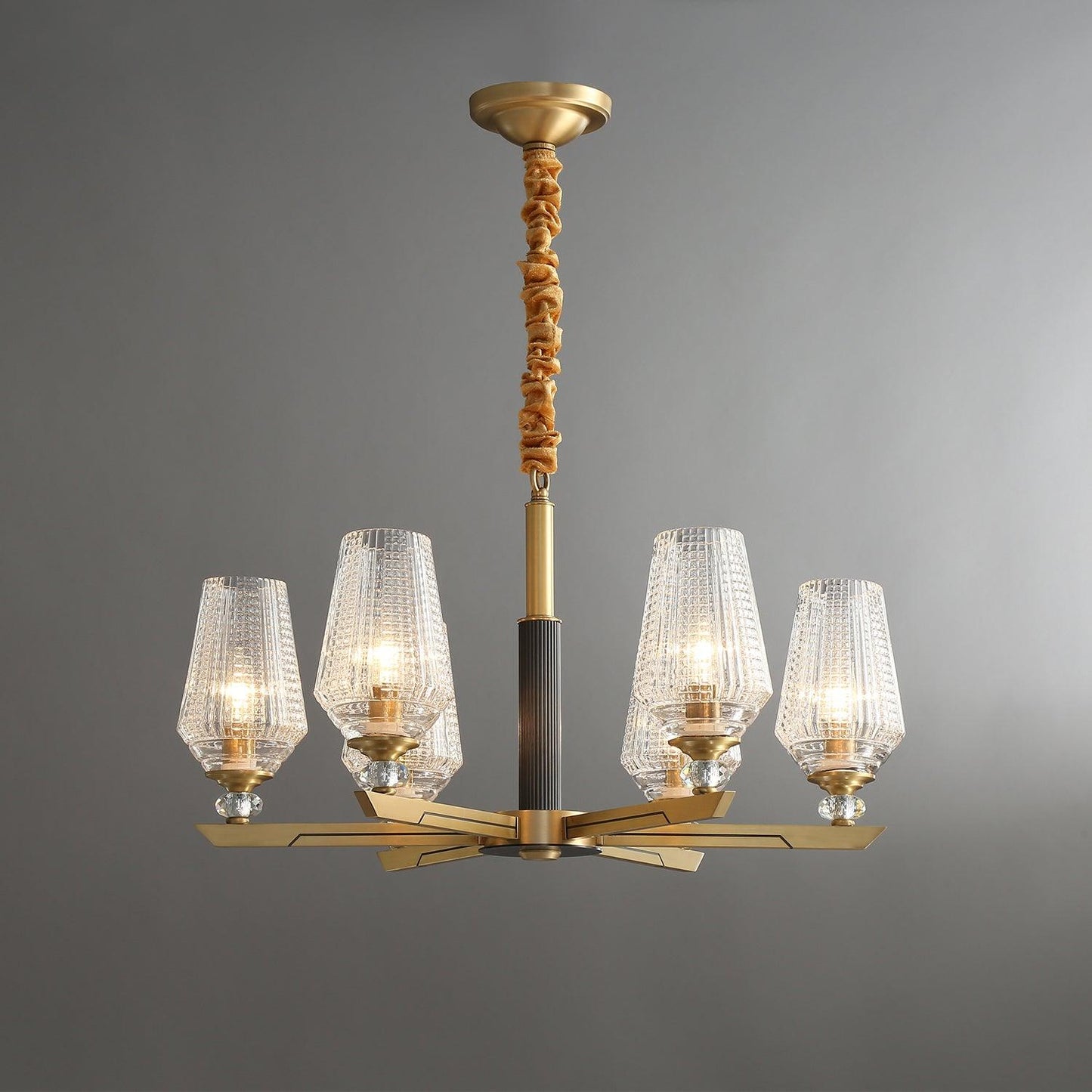 Orrefors Brass Pendant light Chandelier