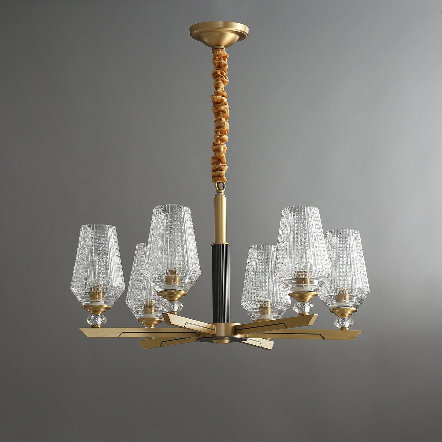 Orrefors Brass Pendant light Chandelier