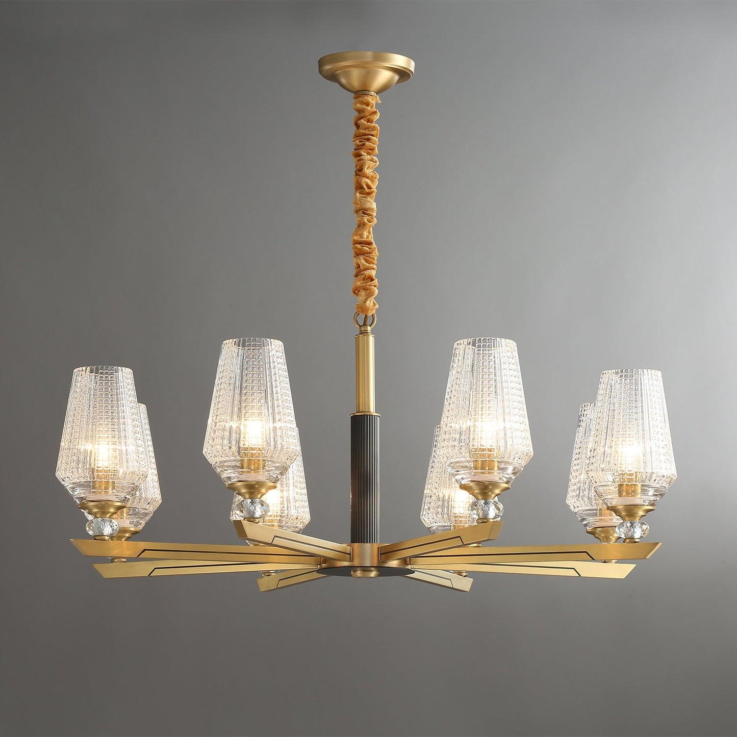 Orrefors Brass Pendant light Chandelier