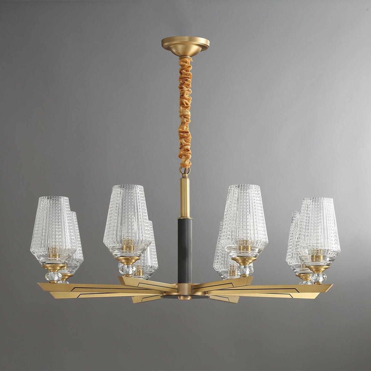 Orrefors Brass Pendant light Chandelier