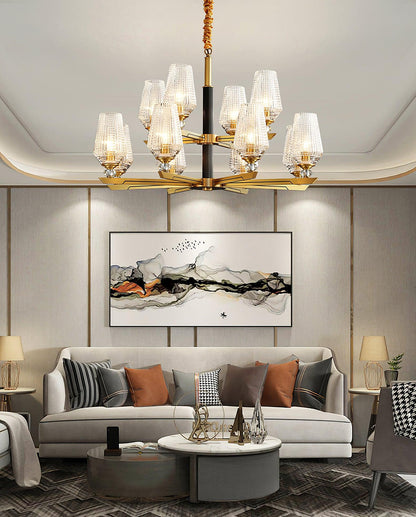 Orrefors Brass Pendant light Chandelier