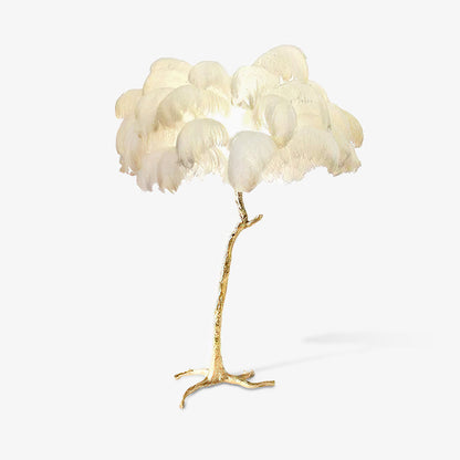 Ostrich Feather Brass Floor-mounted Lamp Floor Lamp