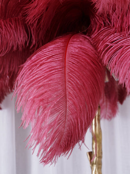 Ostrich Feather Brass Floor-mounted Lamp Floor Lamp