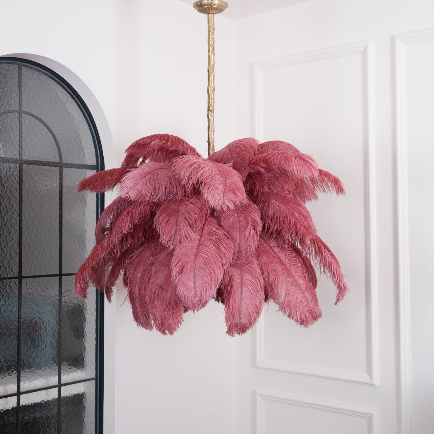 Ostrich Feather Gasolier Chandelier