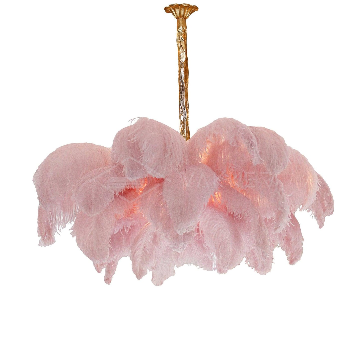 Ostrich Feather Gasolier Chandelier