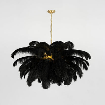 Ostrich Feather Gasolier Chandelier