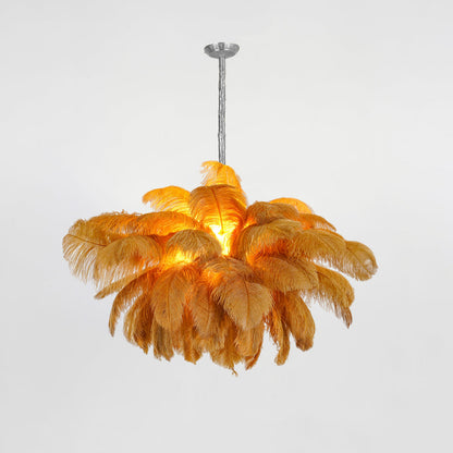 Ostrich Feather Gasolier Chandelier